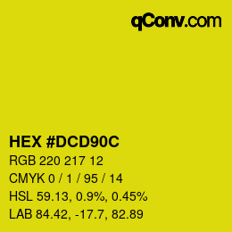 Color code: HEX #DCD90C | qconv.com