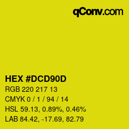 Color code: HEX #DCD90D | qconv.com