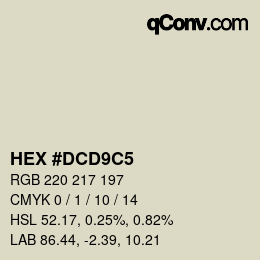 Code couleur: HEX #DCD9C5 | qconv.com