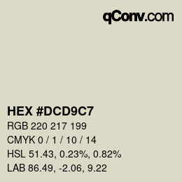Color code: HEX #DCD9C7 | qconv.com
