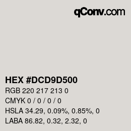 カラーコード: HEX #DCD9D500 | qconv.com