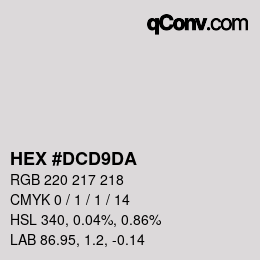 Color code: HEX #DCD9DA | qconv.com