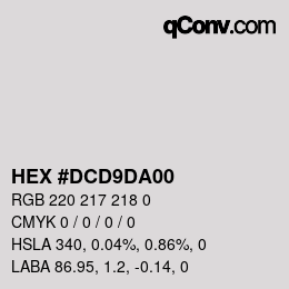 カラーコード: HEX #DCD9DA00 | qconv.com