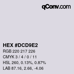 カラーコード: HEX #DCD9E2 | qconv.com