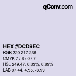 カラーコード: HEX #DCD9EC | qconv.com