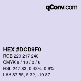 カラーコード: HEX #DCD9F0 | qconv.com