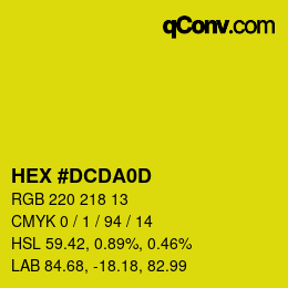カラーコード: HEX #DCDA0D | qconv.com