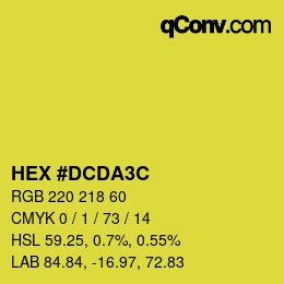 Color code: HEX #DCDA3C | qconv.com