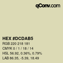 カラーコード: HEX #DCDAB5 | qconv.com