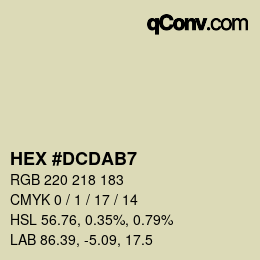 颜色代码: HEX #DCDAB7 | qconv.com