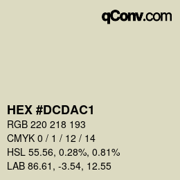 Color code: HEX #DCDAC1 | qconv.com