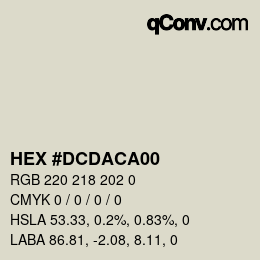 Color code: HEX #DCDACA00 | qconv.com