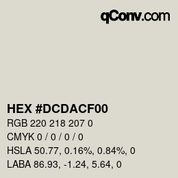 カラーコード: HEX #DCDACF00 | qconv.com