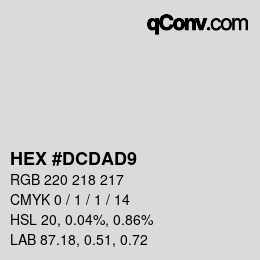 カラーコード: HEX #DCDAD9 | qconv.com