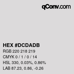 Color code: HEX #DCDADB | qconv.com