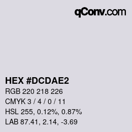 カラーコード: HEX #DCDAE2 | qconv.com