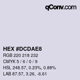 Color code: HEX #DCDAE8 | qconv.com