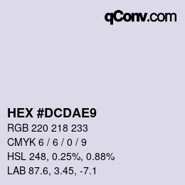 カラーコード: HEX #DCDAE9 | qconv.com