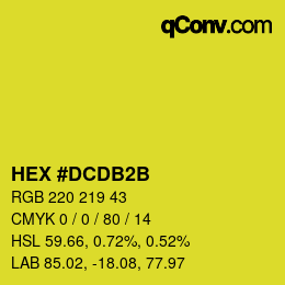 Color code: HEX #DCDB2B | qconv.com
