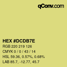 Color code: HEX #DCDB7E | qconv.com