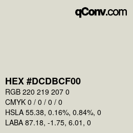Color code: HEX #DCDBCF00 | qconv.com