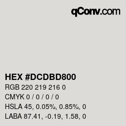 Color code: HEX #DCDBD800 | qconv.com