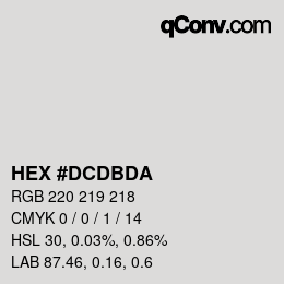 カラーコード: HEX #DCDBDA | qconv.com