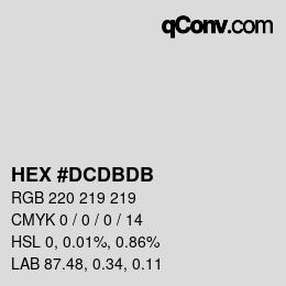 颜色代码: HEX #DCDBDB | qconv.com
