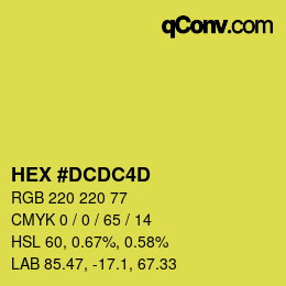 Color code: HEX #DCDC4D | qconv.com
