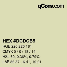 カラーコード: HEX #DCDCB5 | qconv.com