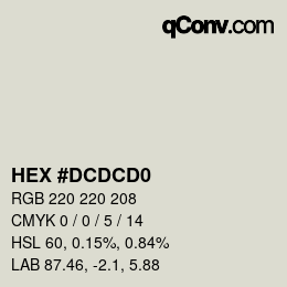 Color code: HEX #DCDCD0 | qconv.com