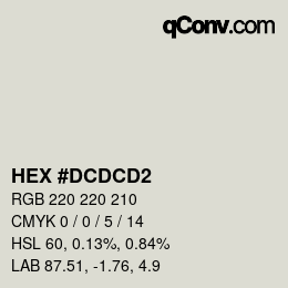 カラーコード: HEX #DCDCD2 | qconv.com