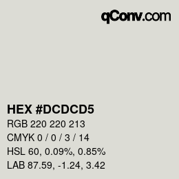 Color code: HEX #DCDCD5 | qconv.com