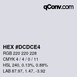 Color code: HEX #DCDCE4 | qconv.com