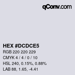 Farbcode: HEX #DCDCE5 | qconv.com