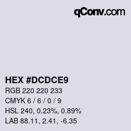 カラーコード: HEX #DCDCE9 | qconv.com