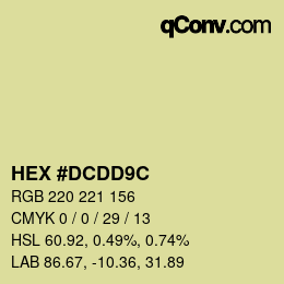 Color code: HEX #DCDD9C | qconv.com