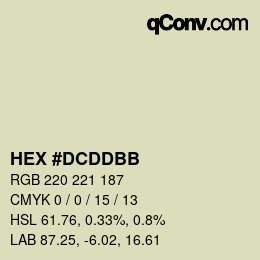 Color code: HEX #DCDDBB | qconv.com