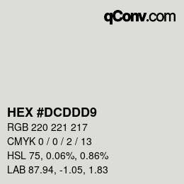 Color code: HEX #DCDDD9 | qconv.com