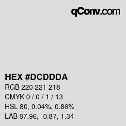 颜色代码: HEX #DCDDDA | qconv.com