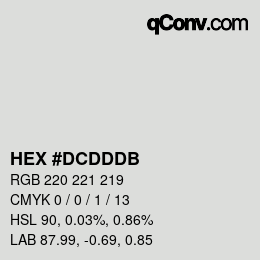 Color code: HEX #DCDDDB | qconv.com