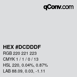 カラーコード: HEX #DCDDDF | qconv.com