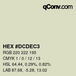 Color code: HEX #DCDEC3 | qconv.com