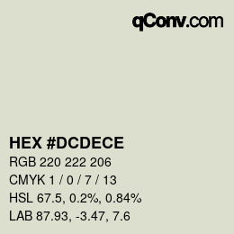 Farbcode: HEX #DCDECE | qconv.com