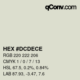 カラーコード: HEX #DCDECE | qconv.com