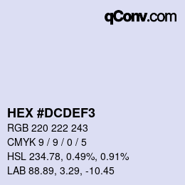 カラーコード: HEX #DCDEF3 | qconv.com