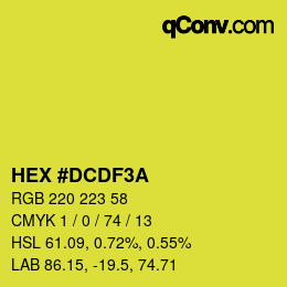 颜色代码: HEX #DCDF3A | qconv.com