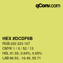 Color code: HEX #DCDF6B | qconv.com