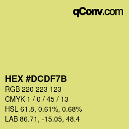 カラーコード: HEX #DCDF7B | qconv.com
