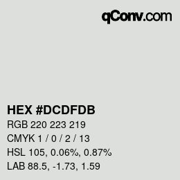 カラーコード: HEX #DCDFDB | qconv.com